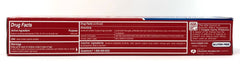 Close-up of Colgate Mint Zing toothpaste label showing whitening and anticavity benefits