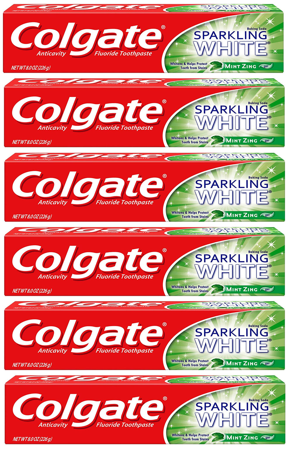 Colgate Sparkling White Whitening Toothpaste Mint 8 oz packaging front view