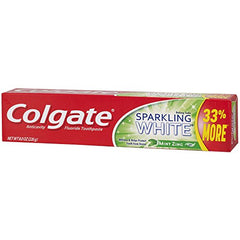 Net weight and product information label for Colgate toothpaste