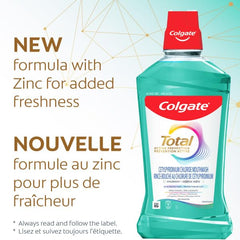 Bathroom setup with Colgate Total Advanced Pro-Shield Mouthwash Spearmint 33.8 oz