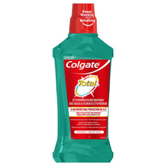 Top view of Colgate Total Advanced Pro-Shield Mouthwash Spearmint 33.8 oz bottle