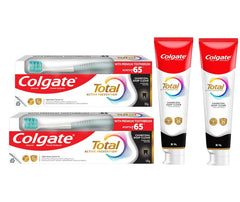 Saver pack showing two Colgate Total Charcoal toothpaste tubes (2x150 g / 5.2 oz).