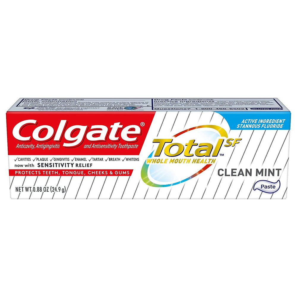 ADA Council on Scientific Affairs' Acceptance seal on Colgate Total Clean Mint packaging