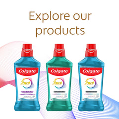 Colgate Total Mouthwash provides 24-hour protection against bacteria