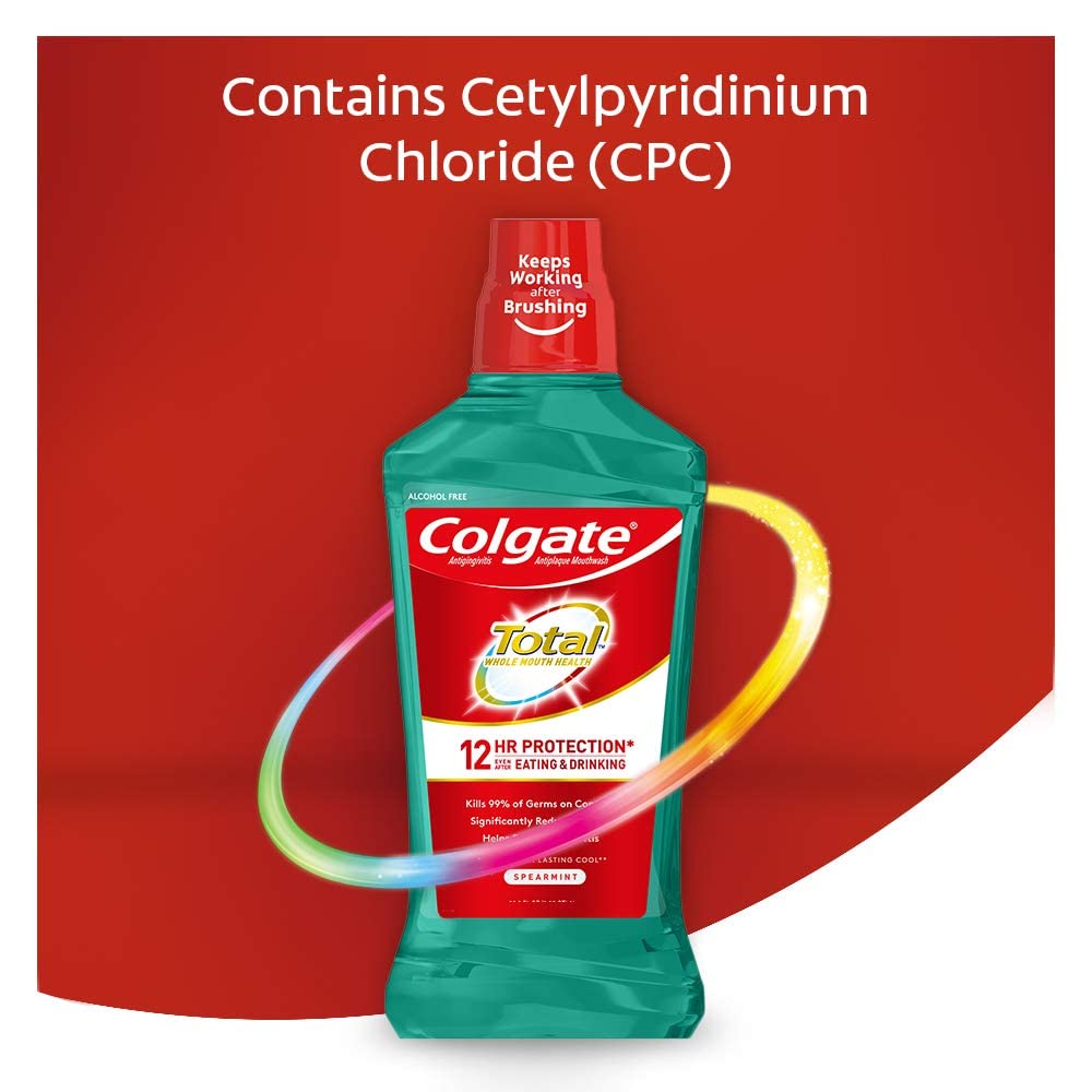 12-hour protection against germs graphic on Colgate packaging