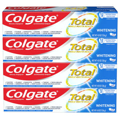 Colgate Total 4-pack toothpaste box on white background