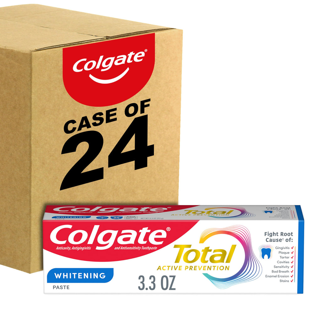 Colgate Total Whitening Toothpaste 24 pack front packaging