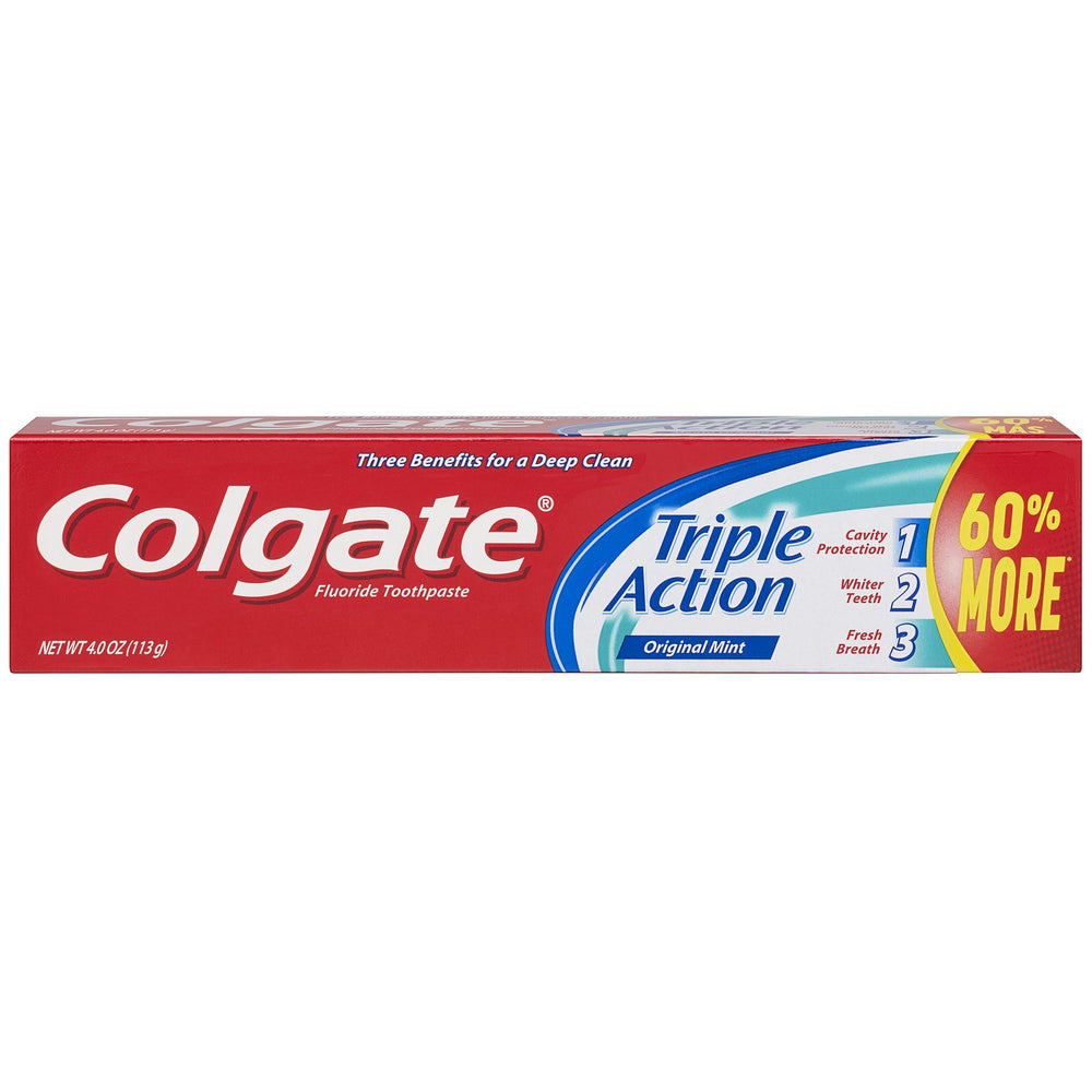 Colgate Triple Action Mint toothpaste pack of 6 - front view