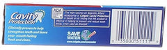 Front view of Colgate Cavity Protection toothpaste packaging