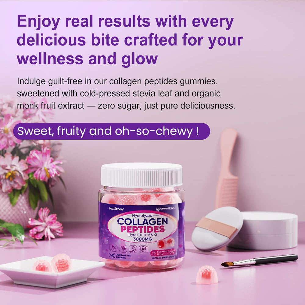 Healthy lifestyle concept with collagen gummies