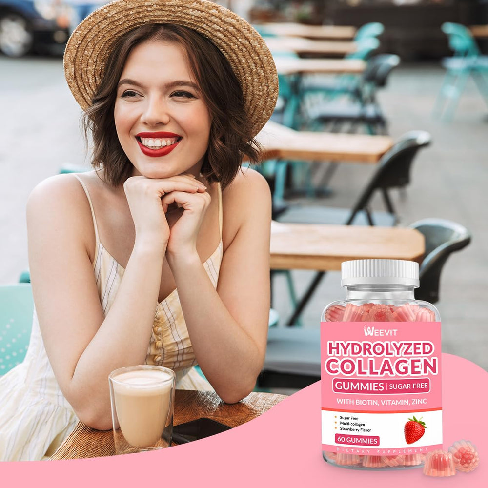 Ingredients label showing hydrolyzed collagen and vitamins