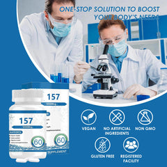 Ingredients highlight showing L-Valine and L-Glutamine for Collagen Peptide Capsules 157