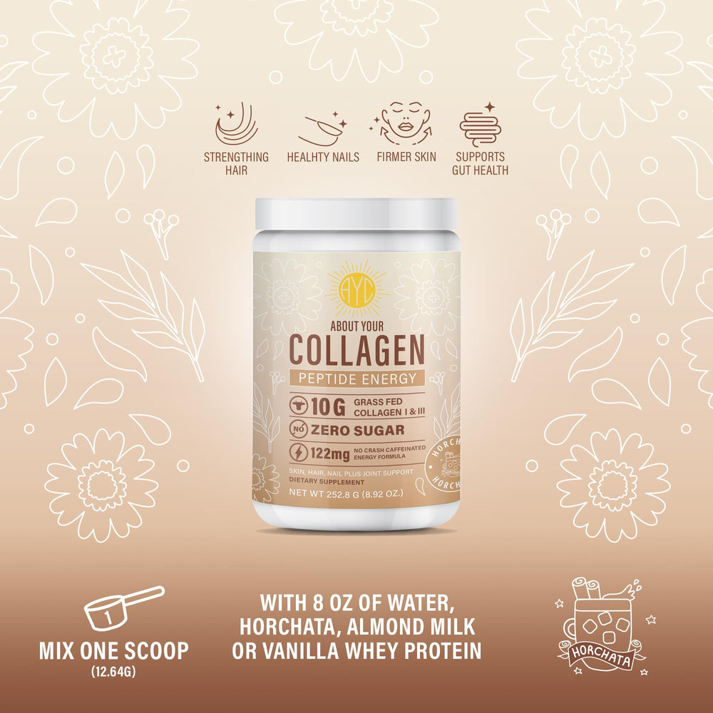 Serving suggestion with scoop and a glass of Horchata-flavored drink