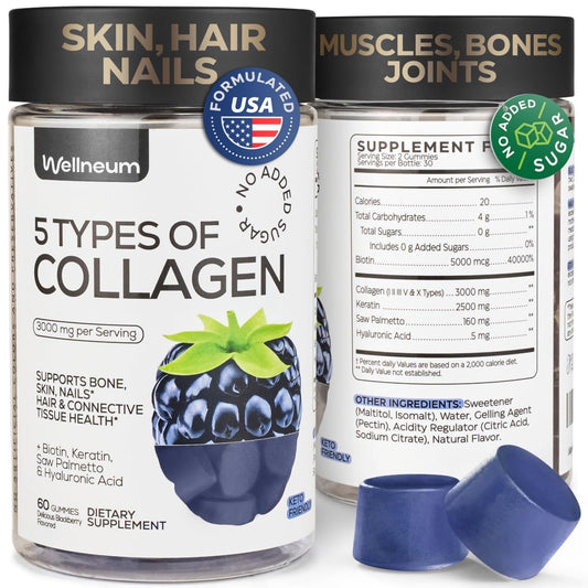 Bottle of collagen peptide gummies