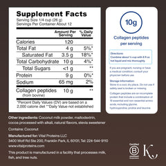 Serving size of 10g collagen peptides per serving