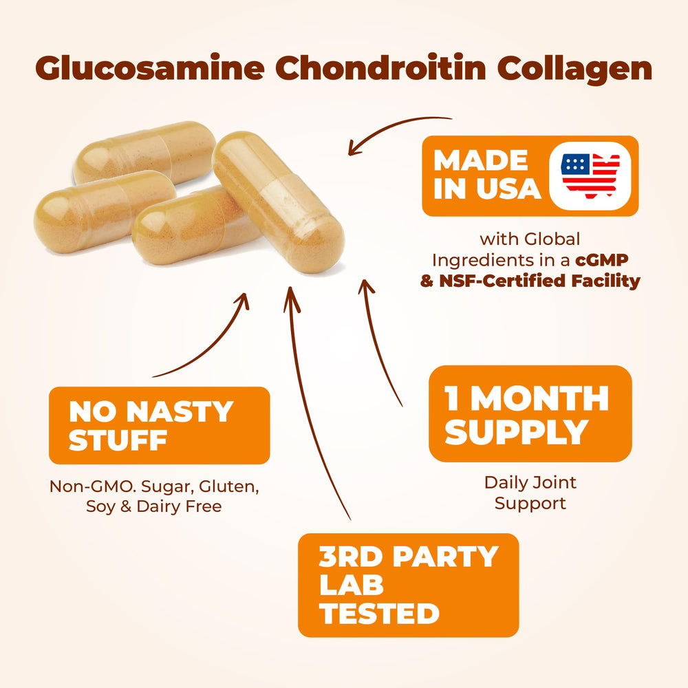Close-up of Hydrolyzed Collagen Peptides bottle with capsules