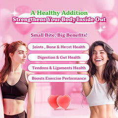 Biotin, hyaluronic acid, and vitamin C icons with collagen ingredients