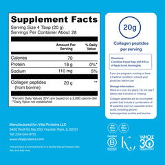 Hydrolyzed collagen peptides powder close-up