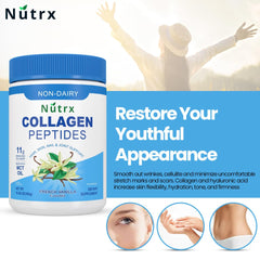Premium collagen supplement bottle with scoop