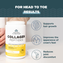 Collagen peptides powder dissolving in water