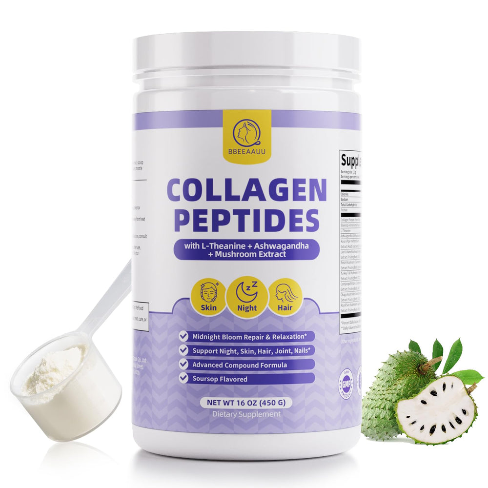 Front view of Collagen Peptides Powder for Women Night Repair bottle