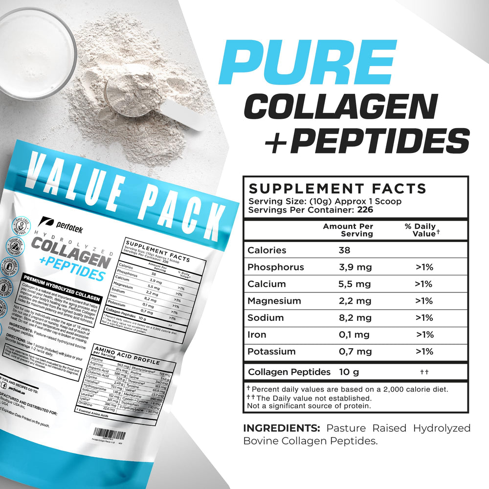 Close-up of hydrolyzed collagen peptides
