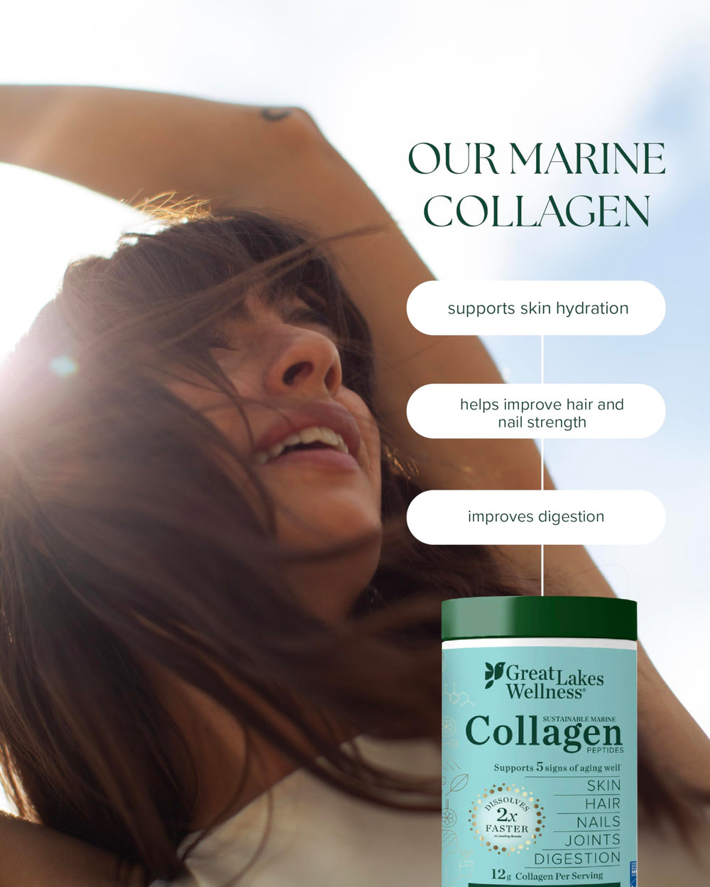 Collagen powder being added to coffee or smoothie