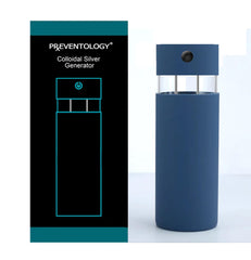 Preventology colloidal silver generator with glass reservoir and silicone cladding