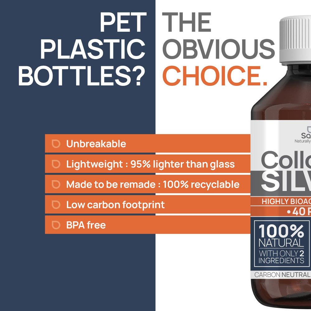 Concept image of colloidal silver for immune support