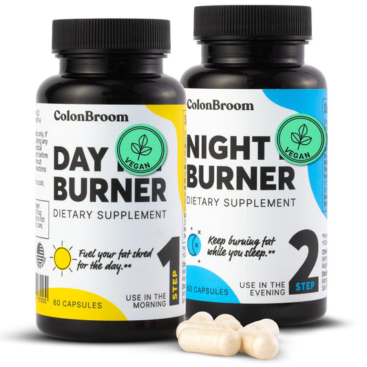 Colon Broom Day & Night Burner bottle with 60 vegan capsules
