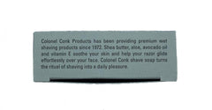 Colonel Conk Amber shaving soap ingredients close-up nourish skin with avocado oil and vitamin E.