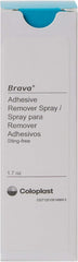 Coloplast Brava Adhesive Remover dissolves adhesive residue on skin and surfaces.