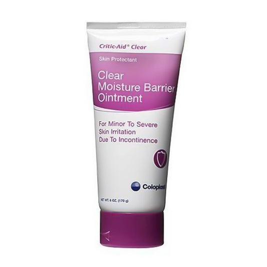Coloplast Critic-Aid Clear Barrier Ointment tube — easy application for fragile, irritated skin.