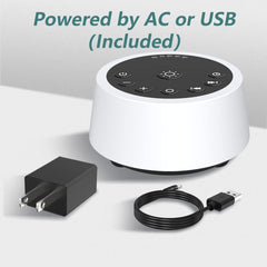 Color Noise includes adapter and USB for convenient setup.