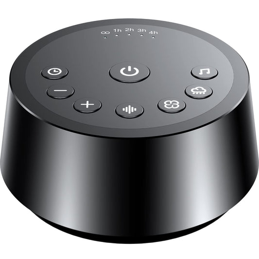 Color Noise sound machine front view highlights compact, travel-friendly design for quiet nights.