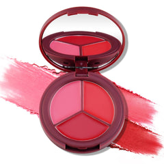 Color Nymph blush palette showcasing three shades with a natural, buildable flush.