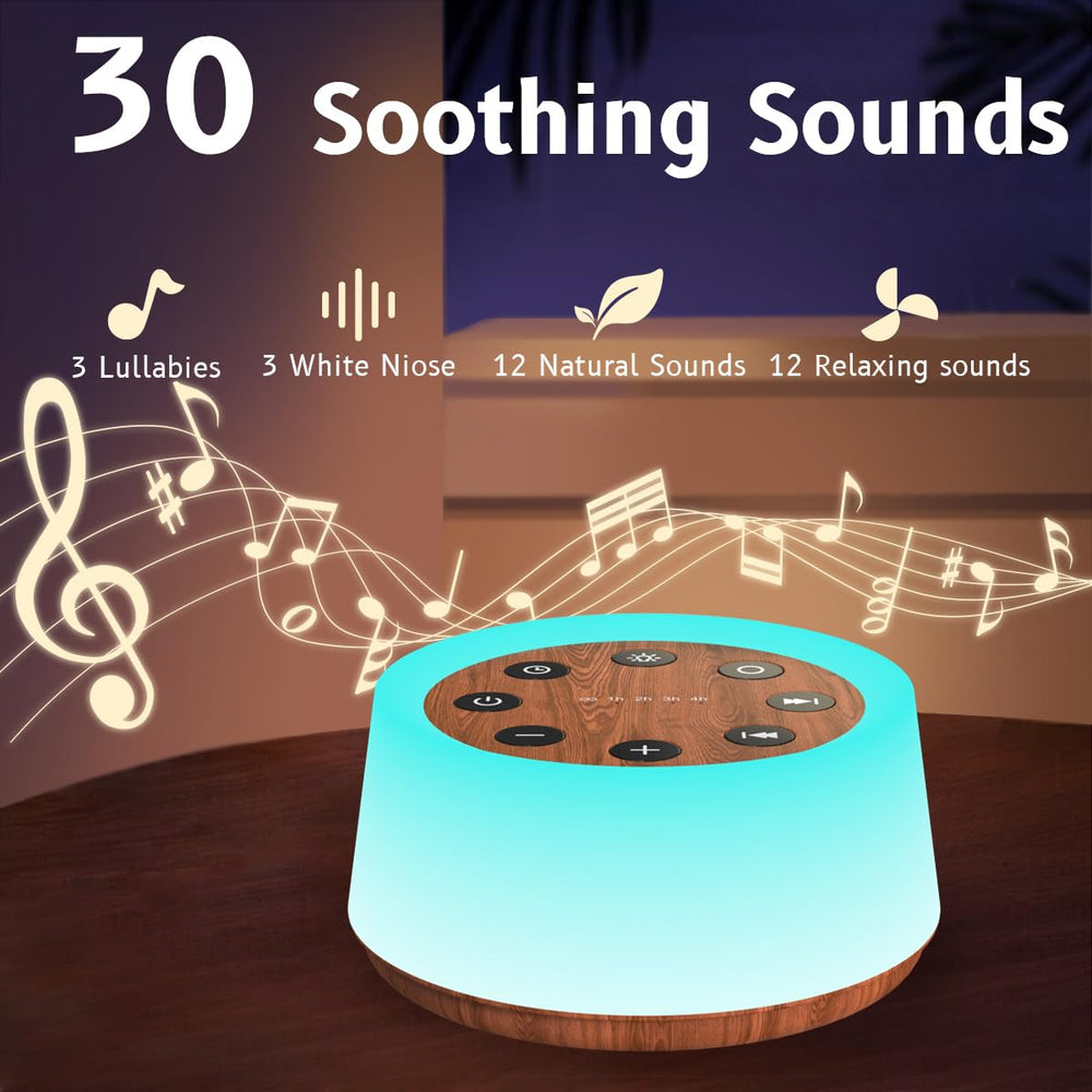 ColorsNoise memory function remembers last sound, light, timer, and volume settings.