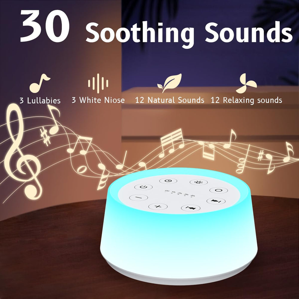 ColorsNoise night light with 12 colors for customizable ambience.