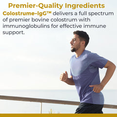 Capsules highlighting colostrum ingredients for immune health