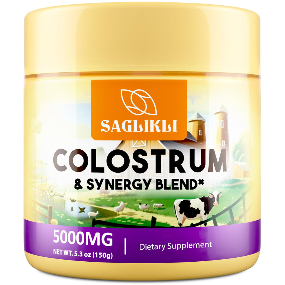 Front label of Colostrum Powder 5000 mg jar
