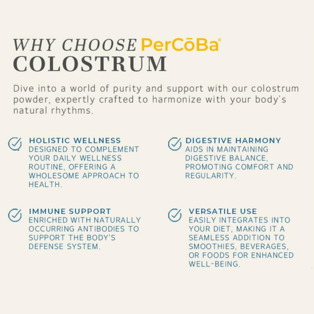 Colostrum powder container showing non-GMO and gluten-free labeling