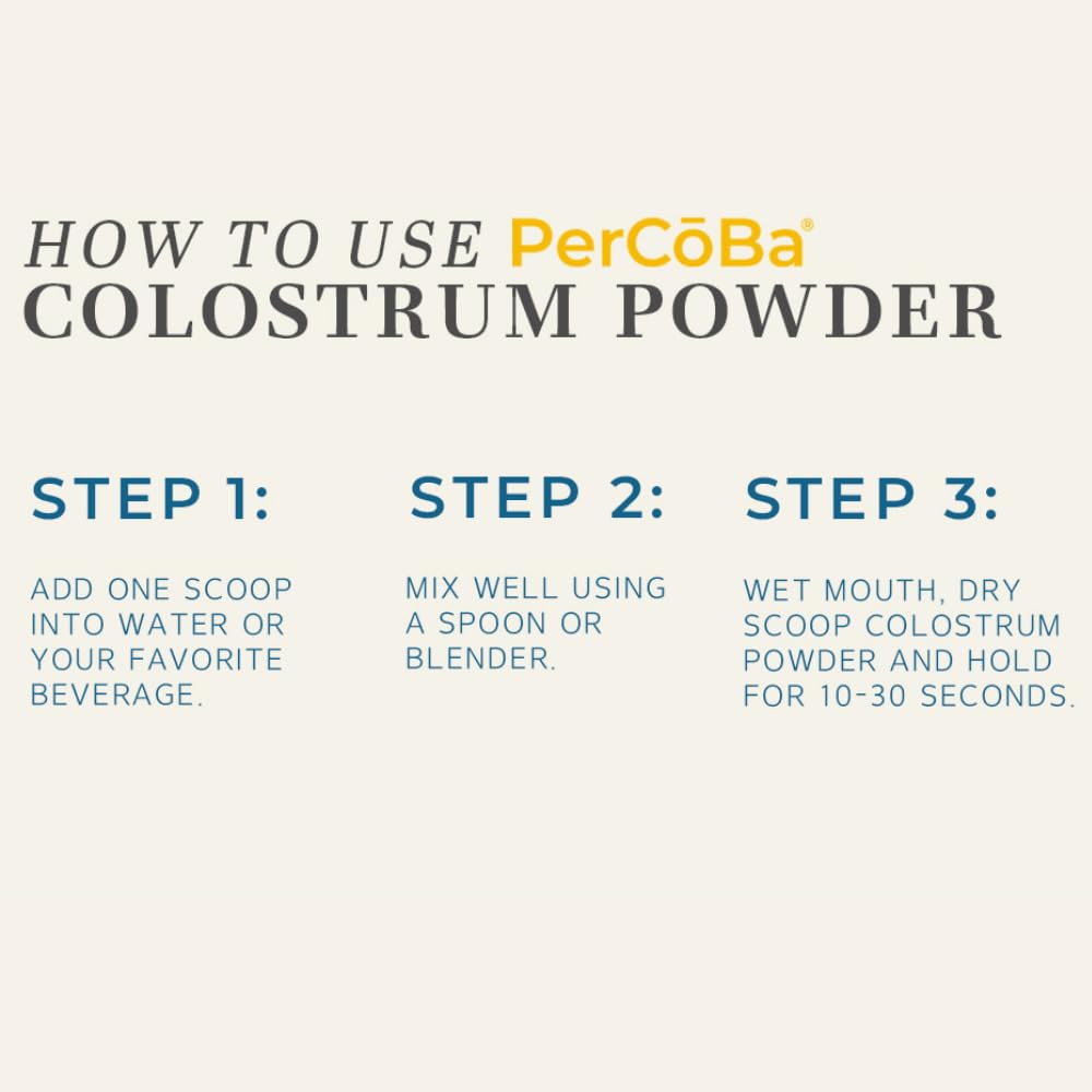 Scoop of colostrum powder beside shaker bottle