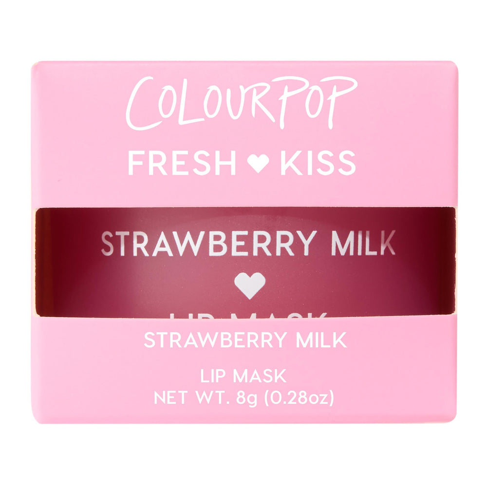 Creamy texture of ColourPop Fresh Kiss lip mask on lips at night.