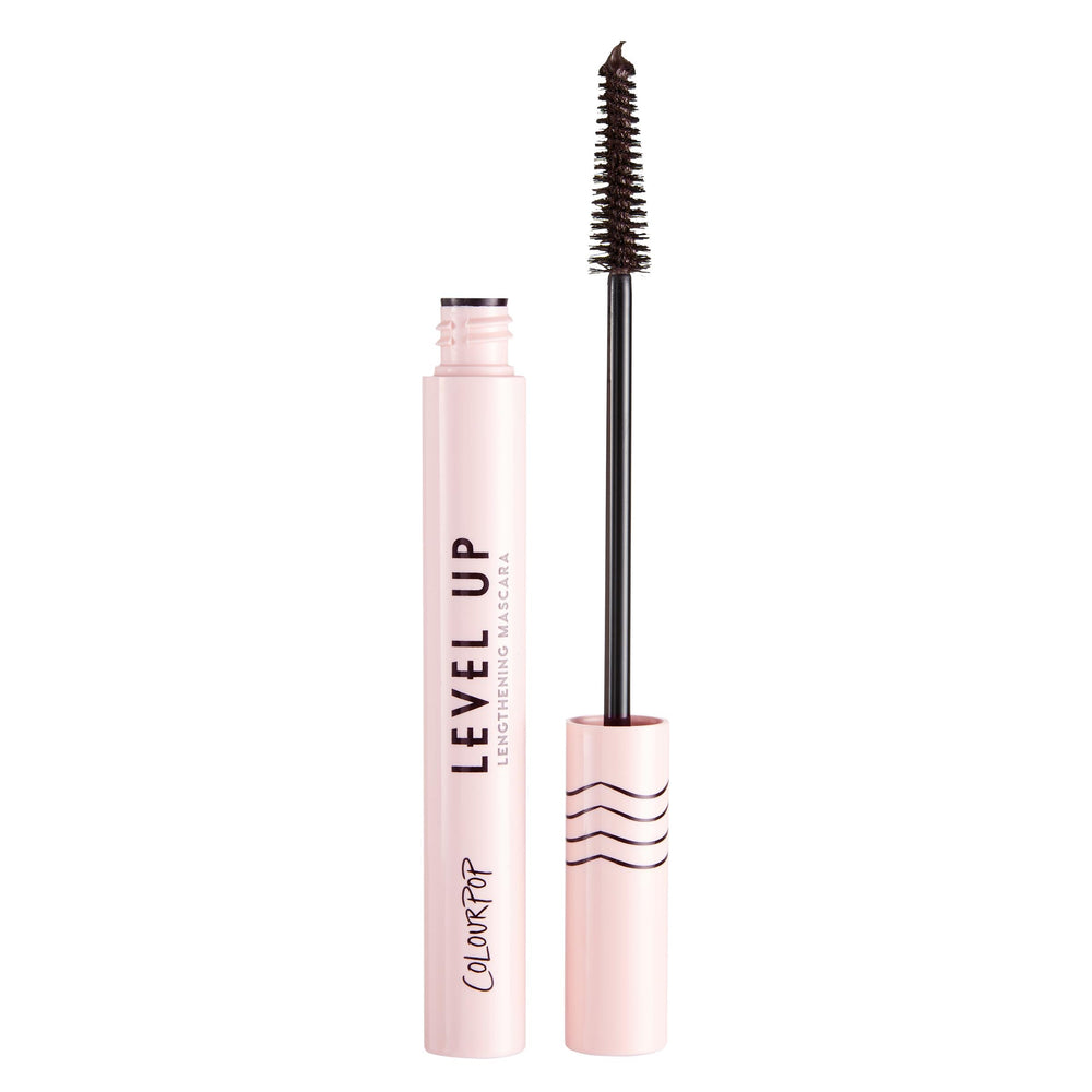 ColourPop Level Up mascara bottle close-up in brown for precise definition.