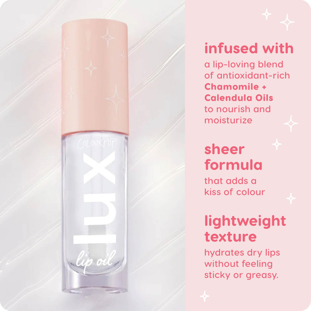 ColourPop Lux Lip Oil non-sticky finish keeps lips moisturized and comfortable.