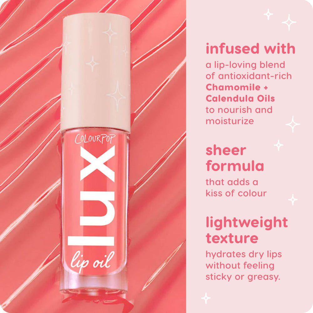 ColourPop Lux Lip Oil packaging-closeup highlights premium lip care.