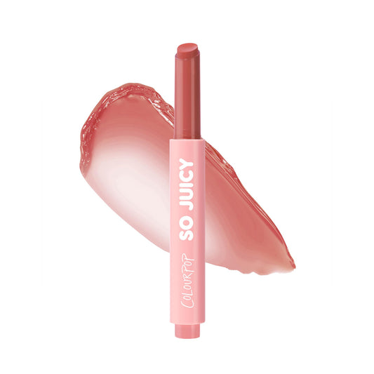 ColourPop So Juicy Balm close-up showing hydration and glossy shine.