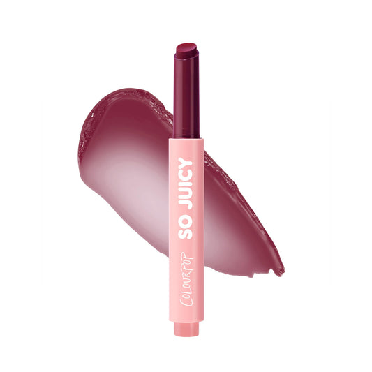 ColourPop So Juicy Berry Spritz gloss tube shows vibrant buildable color.