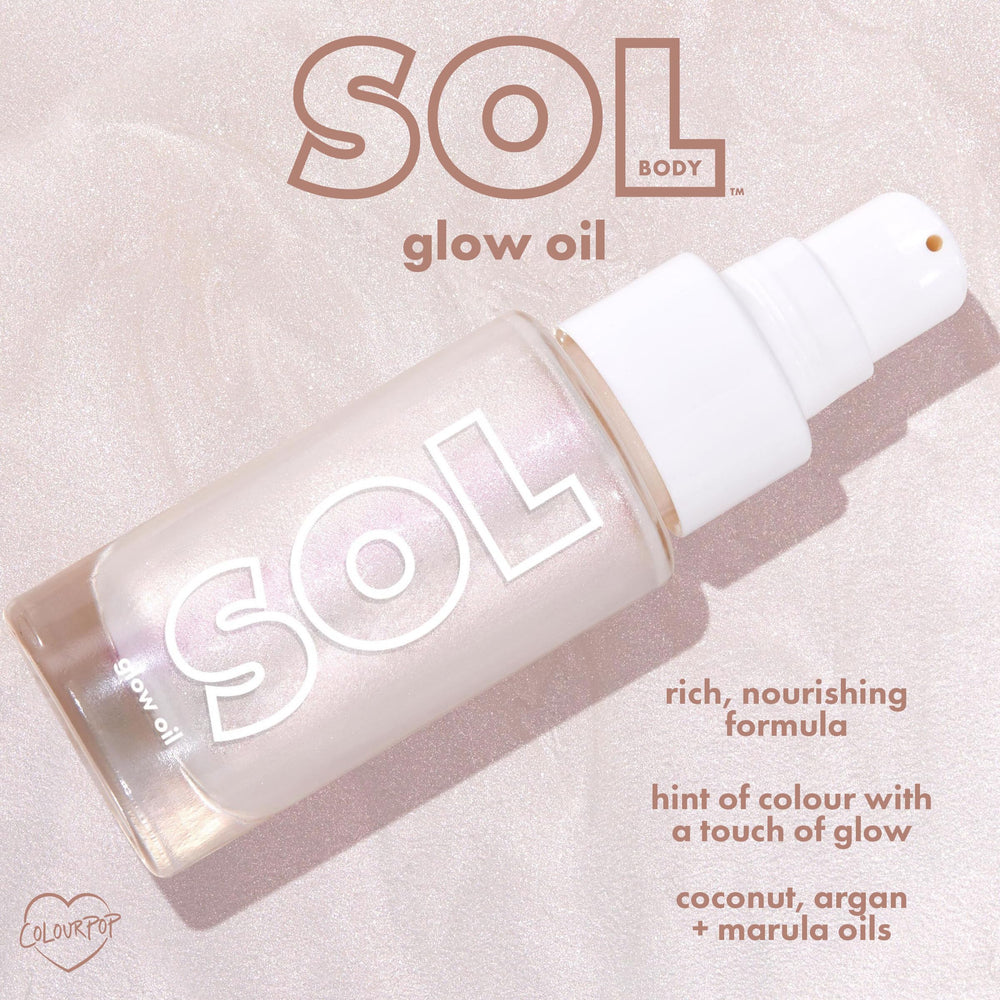 ColourPop SOL Mini Shimmering Dry Oil offers tropical coconut aroma for a sensory boost.