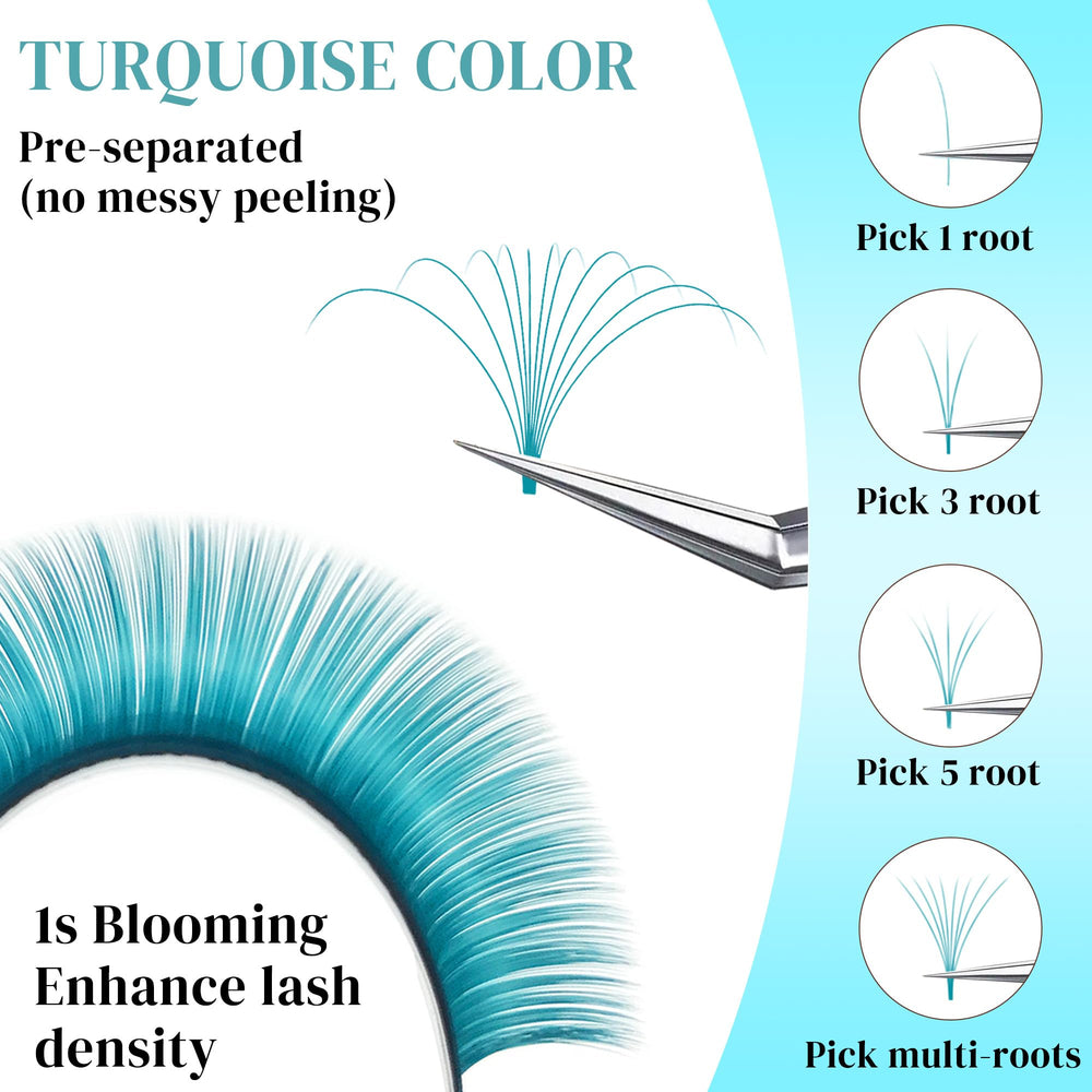 CoMango color lashes with 2D to 40D volume options for creative looks.